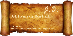 Jablonszky Dominik névjegykártya