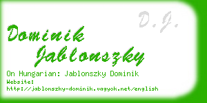 dominik jablonszky business card